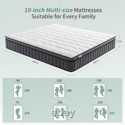 4ft6 Double Mattresses, Memory Foam Pocket Sprung Hybrid Mattress, Orthopedic