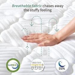 4ft6 Double Mattresses, Memory Foam Pocket Sprung Hybrid Mattress, Orthopedic