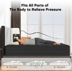 5FT 10IN King Size Mattress Gel Memory Foam & Individually Pocket Springs Medium