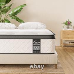 5FT King Mattress 10 Inch Gel Memory Foam Pocket Spring Hybrid Mattress, Medium