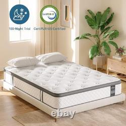 5FT King Mattress 10 Inch Gel Memory Foam Pocket Spring Hybrid Mattress, Medium