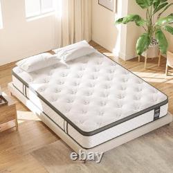 5FT King Mattress 10 Inch Gel Memory Foam Pocket Spring Hybrid Mattress, Medium