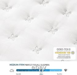5FT King Mattress 10 Inch Gel Memory Foam Pocket Spring Hybrid Mattress, Medium