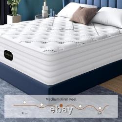 5FT King Mattress, 11 Inch 7-Zone Pocket Sprung Mattress with Memory Foam and