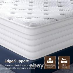 5FT King Mattress, 11 Inch 7-Zone Pocket Sprung Mattress with Memory Foam and So