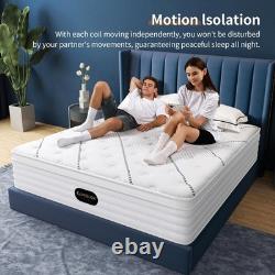 5FT King Mattress, 11 Inch 7-Zone Pocket Sprung Mattress with Memory Foam and So