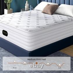 5FT King Mattress, 11 Inch 7-Zone Pocket Sprung Mattress with Memory Foam and So