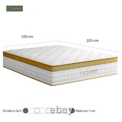 5FT King Mattress Cooling Memory Foam Hybrid Pocket Springs Medium Firm Mattress