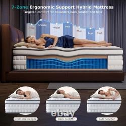 5FT King Size Mattress, Hybrid Orthopedic, Memory Foam, 1000 Pocket Springs