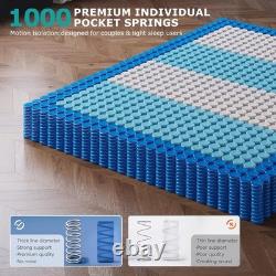 5FT King Size Mattress, Hybrid Orthopedic, Memory Foam, 1000 Pocket Springs
