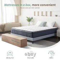 5ft King Size Mattress, Memory Foam Pocket Sprung Hybrid Mattress, 150×200x27cm