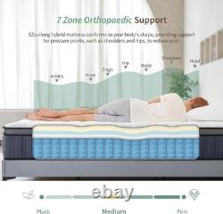 5ft King Size Mattress, Memory Foam Pocket Sprung Hybrid Mattress, Orthopedic