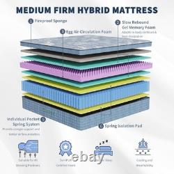 5ft King Size Mattress, Memory Foam Pocket Sprung Hybrid Mattress, Orthopedic