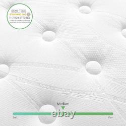 5ft King Size Mattress, Memory Foam Pocket Sprung Hybrid Mattress, Orthopedic