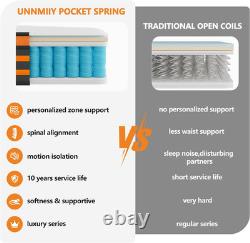 6FT Super King Mattress, 10 Inch Medium Firm Gel Memory Foam Pocket Sprung Hybrid