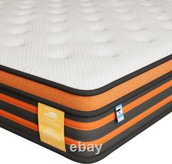 6FT Super King Mattress, 10 Inch Medium Firm Gel Memory Foam Pocket Sprung Hybrid