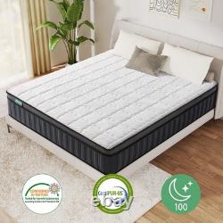 6ft Super King Mattress, Memory Foam Pocket Sprung Hybrid Mattress, Orthopedi