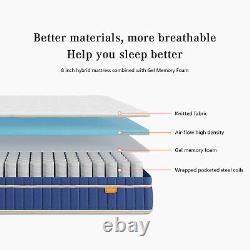 8 Gel Memory Foam Pocket Sprung Hybrid Mattress Orthopedic 3ft 4ft 4ft6 5ft 6ft