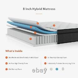8 Memory Foam Hybrid Mattress Pocket Sprung Orthopedic Pillow Top 3ft 4ft 4ft6