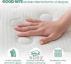 8 Single Hybrid Mattress Comfort Memory Foam Pocket Sprung Medium Firm 90x190cm