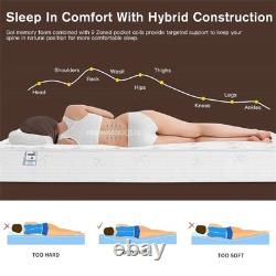 8 Single Mattress Orthopedic Memory Foam Pocket Spring Hybrid Bed -UK