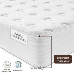 8 Single Mattress Orthopedic Memory Foam Pocket Spring Hybrid Bed -UK