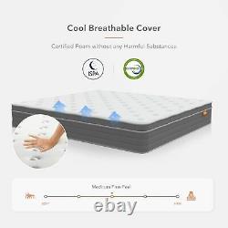 8inch Orthopedic Memory Foam Pocket Sprung Hybrid Mattress Double In a Box 4ft6