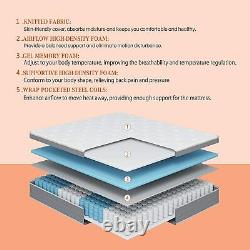 8inch Orthopedic Memory Foam Pocket Sprung Hybrid Mattress Double In a Box 4ft6