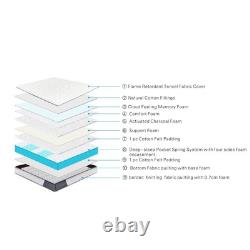 ALUXO Oasis 2000 Pocket Memory Foam Pillow Top Bed Mattress King Size 5ft