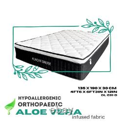 Aloe Vera-infused Double 4f6 Medium Soft Memory Foam Pocket Sprung Mattress 12in