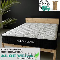 Aloe Vera-infused Single 3ft Black Border Memory Foam Pocket Sprung Mattress