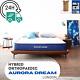 Aurora Dream Single Hybrid Mattress 3ft Blue Border Luxury Memory Foam Pocket Sp
