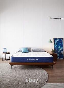Aurora Dream Single Hybrid Mattress 3ft Blue Border Luxury Memory Foam Pocket Sp