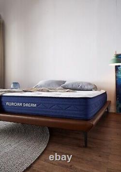 Aurora Dream Single Hybrid Mattress 3ft Blue Border Luxury Memory Foam Pocket Sp