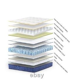 Aurora Dream Single Hybrid Mattress 3ft Blue Border Luxury Memory Foam Pocket Sp