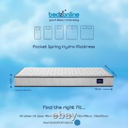 BEDZONLINE Pocket Spring Memory Foam Hybrid Mattress 3ft Single (190x90x20cm)