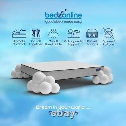 BEDZONLINE Pocket Spring Memory Foam Hybrid Mattress 3ft Single (190x90x20cm)