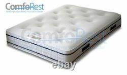 BLACK / WHITE PVC CHESTERFLIED DIVAN BED, Pocket Mattress option + 54 HEADBOARD