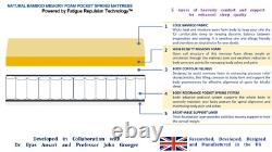 Bamboo Memory Foam Pocket Spring Mattress 3FT Single4FT Double 4FT6 King 5FT 6FT