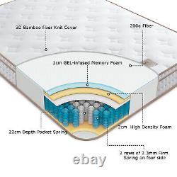 BedStory 10 inch Single Double King Hybrid Mattress Memory Foam Pocket Spring