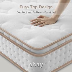 BedStory 10 inch Single Double King Hybrid Mattress Memory Foam Pocket Spring