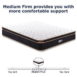 BedStory 10in Pocket Sprung Memory Foam Hybrid Luxury Mattress Single In Box