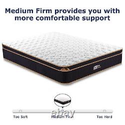 BedStory 25cm Memory Foam Pocket Sprung Hybrid 4ft6 Double Size Mattresses Firm