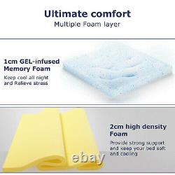 BedStory 3ft Single Mattress 10in Memory Foam Pocket Sprung Orthopaedic Mattress