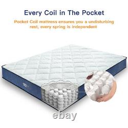 BedStory 8in Memory Foam Pocket Sprung Mattress Medium Firm 135x190x22cm 4ft6