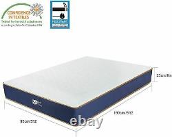 BedStory 9in Height Memory Foam Pocket Spring Hybrid Single Mattress Medium Firm