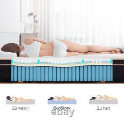 BedStory Mattress Memory Foam Pocket Spring Double 4FT6 Bamboo Fiber Cover