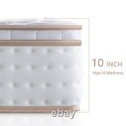 BedStory Single Double King 10in Gel Memory Foam Pocket Sprung Hybrid Mattress