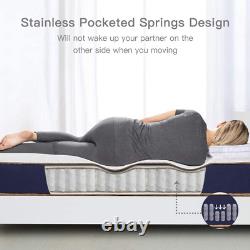 BedStory Single Mattress, 9 Inch Memory Foam Pocket Spring Mattress, 3ft Spring