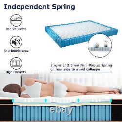 Bedstory 10in Mattress Pocket Spring Memory Foam Hybrid Mattresses 4ft6 Double